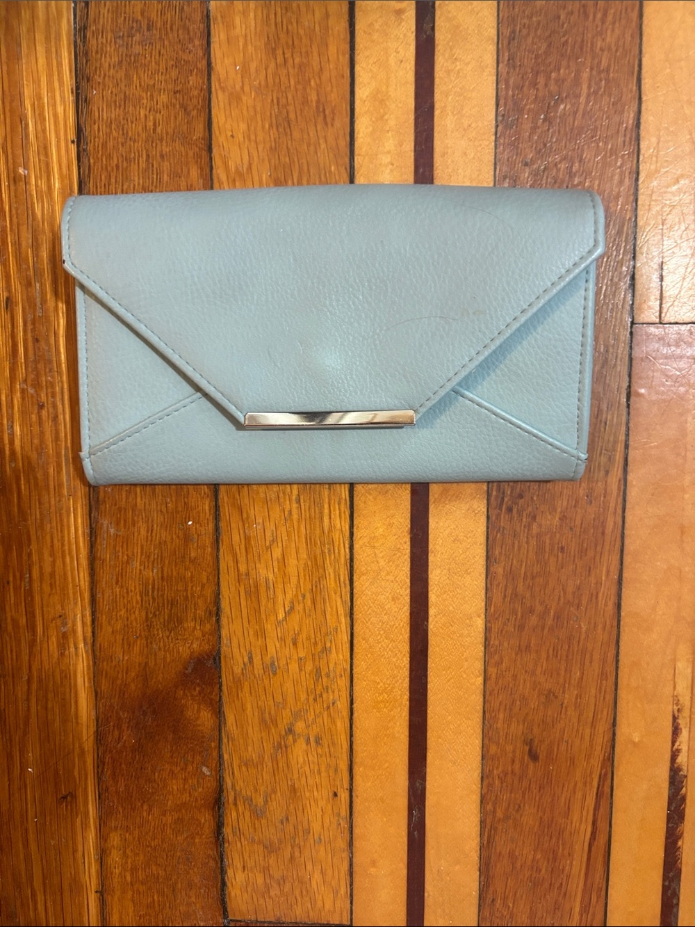 Light Blue Vintage Envelope Clutch Wallet